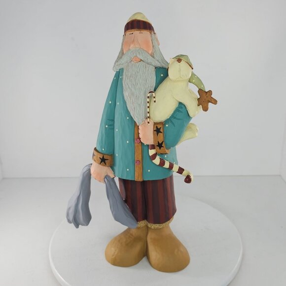 Williraye Studio Christmas Comfort Santa Figurine Holding Cat In PJs 2005 WW2540 - Picture 8 of 8